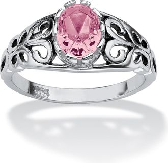 Palm Beach Jewelry Simulated Birthstone Sterling Silver Ring