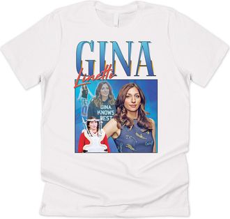 Sanfran Clothing Gina Linetti Homage Top Funny Brooklyn Nine Nine Show Retro 90s Vintage T-Shirt Medium/White