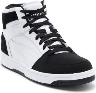 Puma Rebound Layup High Top Sneaker in Puma White/Puma Black at Nordstrom Rack, Size 11.5