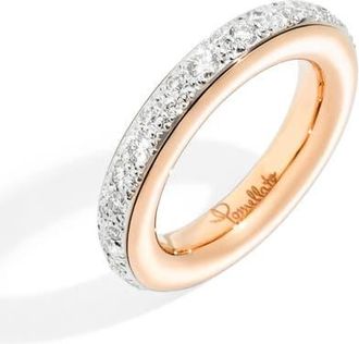 POMELLATO Iconica Small Diamond Stacking Ring in Rose Gold/Diamond at Nordstrom, Size 7.5
