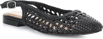 Bos. & Co. Willow Slingback Cap Toe Flat in Black at Nordstrom, Size 10-10.5Us
