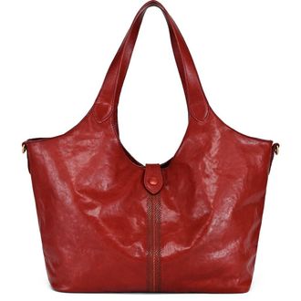 OLD TREND Marigold Genuine Leather Spacious Refined Carryall Tote in Burgundy at Nordstrom