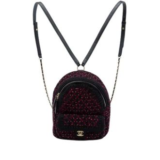 Chanel Pre-owned Gevulde Tweed Rugzak - Dames - Pre-owned - Zwart - Maat: ONE Size Tweed