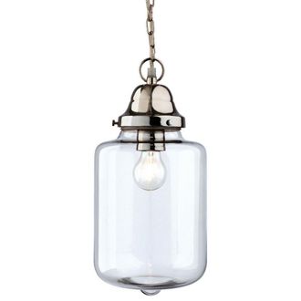 Netlighting Craft 1 Light Ceiling Pendant Clear Glass Chrome E27 in Grey