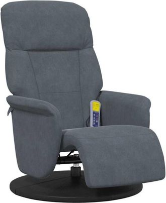 vidaXL Massage Recliner Chair Dark Grey 91 x 71 x 105 cm Velvet vidaXL