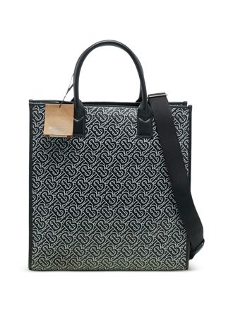 Burberry monogram leather tote bag - Black