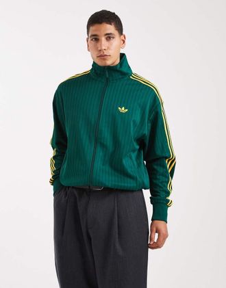 adidas Originals Firebird - Top sportivo ampio verde college gessato