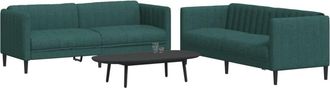 vidaXL Juego De Sof&aacute;s 2 Piezas Tela Verde Oscuro Vidaxl