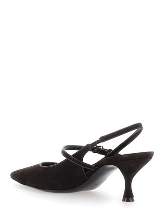 Dolce & Gabbana Pointed-Toe Suede Slingback Pump - Black