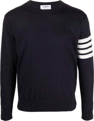 Thom Browne Navy Blue 4-Bar Jumper