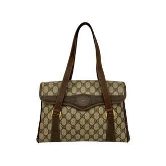 Gucci Brown Leather Pvc Handbag Tote Bag (Pre-Owned)