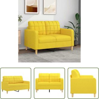 vidaXL Divano in tessuto - Divano a 2 Posti Giallo Chiaro 120 cm in Tessuto