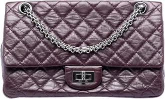 Chanel Pre-owned Double Flap Shoulder Bag - Dames - Vintage Schoudertas - Paars - ONE Size - Leer - Vintage