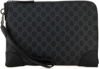 Gucci Printed Canvas Gg Emblem Document Case