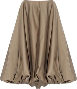 Balenciaga Rokken, Dames, Beige, S, Katoen, Geplooide Midi Rok