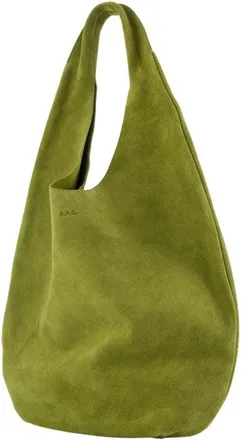 A.P.C. Womens Le Neige Shopper Bag - A.p.c. Leather Green Cowhide Totes-Shopping-Bags