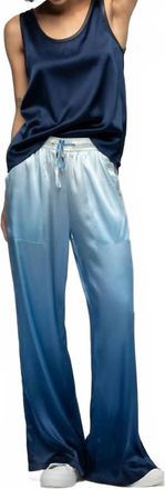 Max & Moi Baimy Wide Leg Silk Pants In Blue Tie-Dye