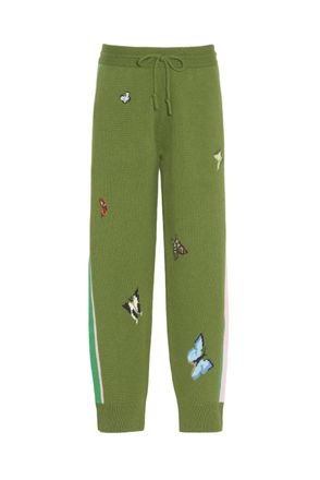 Barrie Pure Cashmere Jogger-Style Trousers With Butterfly Motifs