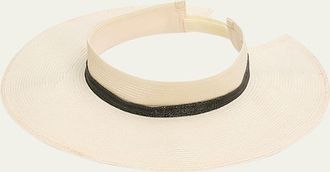 Brunello Cucinelli Hemp Visor with Monili Band