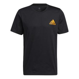 adidas Iso Tee Basketball Sports Printing Round Neck Short Sleeve Black GQ8381