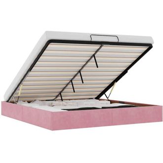 vidaXL Estructura Cama Otomana Sin Colch&oacute;n Terciopelo Rosa 160x200 Cm Vidaxl