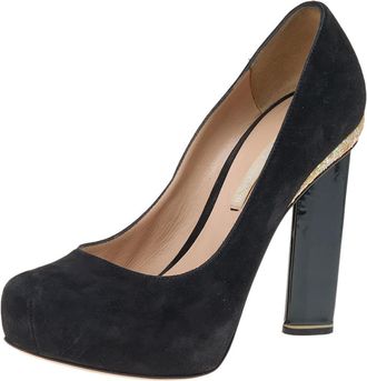 Nicholas Kirkwood Black Suede Platform Pumps