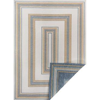 Jonathan Y Designs Argo Classic Nautical Mitre Stripe Reversible Machine-Washable Indoor/Outdoor Area Rug in Navy/cream at Nordstrom, Size 2Ft 0In X 8Ft 0In