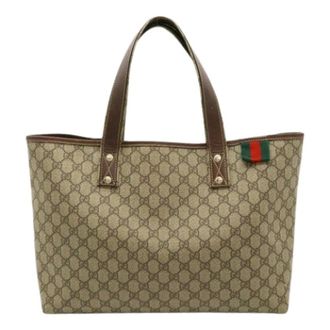Gucci Pre-owned Tote Bags, female, Beige, Size: ONE SIZE Pre-owned GG Supreme Tote Bag