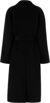 Prada Womens Wool Blend Coat Black