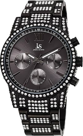 Joshua & Sons Crystal Black Dial Mens Watch JX138BK