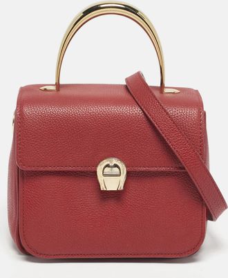 Aigner Genoveva Red Leather Top Handle Bags