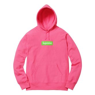 SUPREME Long Sleeves hooded Fleece Lined Unisex Pink SUP-FW17-613