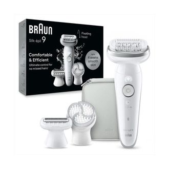 Braun Silk-&eacute;pil 9 Ses9-061 Epilador El&eacute;ctrico Wet & Dry, 40 Pinzas, 2 Velocidades, Cabeza Oscilante, Recargable, Plata