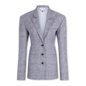Paco Rabanne Tailored Blazer Jacket - Dames - Jassen - Grijs - Maat: M Linnen