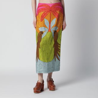 Farm Rio Tropical print midi skirt