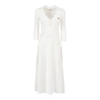 Elisabetta Franchi Knitted Dresses, female, White, Size: L Abito di Maglia
