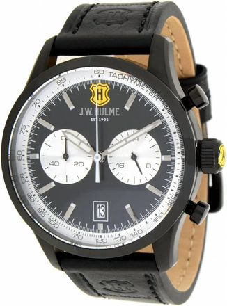 J.W. Hulme Co. Mens Quartz Multi Function Leather Strap Watch In Black/black