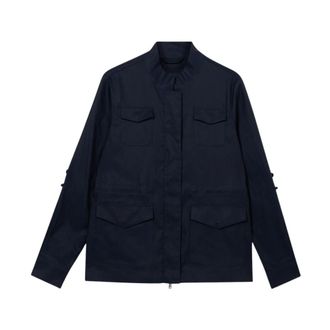 Brooks Brothers Safari Jacket - Dames - Zomerjassen - Blauw - XL - Katoen - Jassen