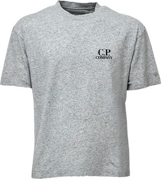 C.P. Company 30/1 Jersey Logo Label T-Shirt - Heren - T-shirts - Grijs - L - Katoen - Tops