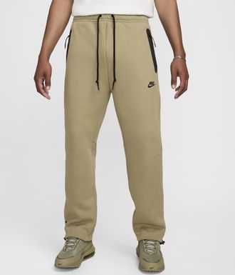 Nike Mens Tech Fleece Open-Hem Pants in Brown | HJ6533-276