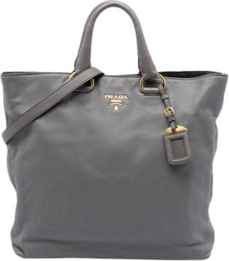 Prada Pre-owned Tote Bags, female, Gray, Size: ONE SIZE Pre-owned Vintage Satchel