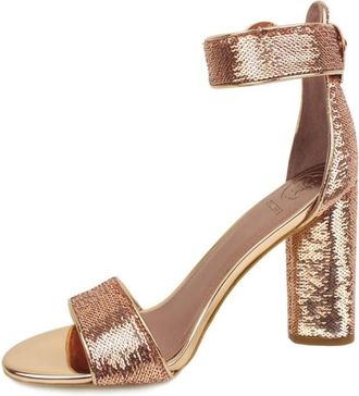 Guess High Heel Sandalen - Dames - Sandalen met hakken - Roze - 39 EU - Leer - Schoenen