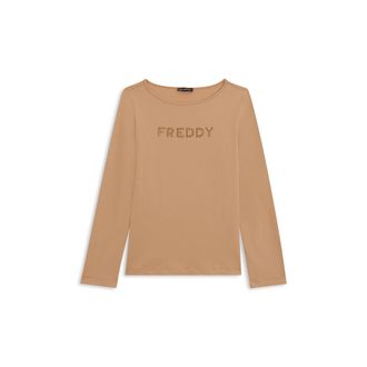 Freddy T-shirt a maniche lunghe in jersey con logo FREDDY in strass