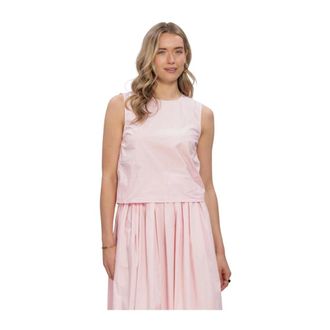 Object Object - Dames Tops T-shirts Objfie Paige Lo S/l Top - Dames - Tops - Roze - Maat: XL Linnen