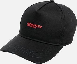 Dsquared2 Mens Dsquared2 Red Sweat and Tears Logo Cap in Black - Size: ONE size