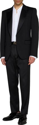 Dolce & Gabbana Mens Tuxedo Blazer Sicilia Black Wool Jacket