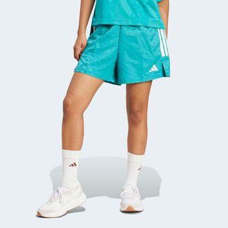 adidas Shorts ADIDAS SPORTSWEAR W TIRO Q3 SH, Damen, Gr. XS, N-Gr, weiss (pure teal, wei&szlig;), Obermaterial: 100% Polyester, Hosen Shorts, lockere Passform, mit