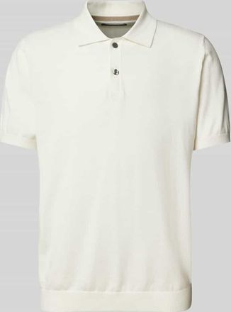 Christian Berg Poloshirt mit Label-Detail in Offwhite, Größe XXL