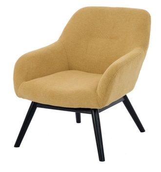 Moloo Sill&oacute;n de madera negra y tela Trendy Safran