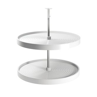 Emuca Emuca Juego De Bandejas Circulares Shelvo Para Mueble De Cocina, Para M&oacute;dulo 800mm, Pl&aacute;stico Y Aluminio, Blanco